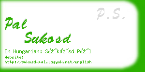 pal sukosd business card